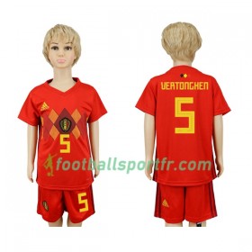 Tenue Belgique Vertonghen 5 Enfant Domicile Coupe du monde 2018 Maillot de Foot